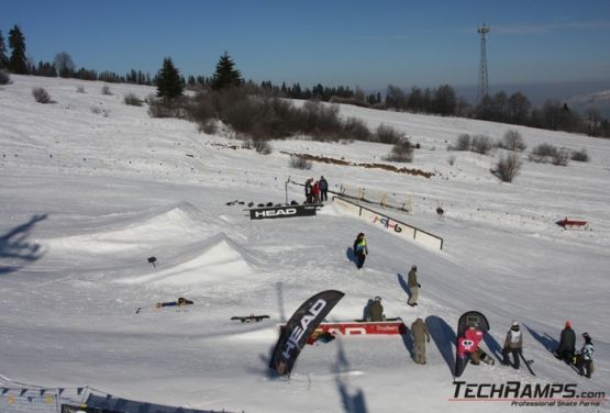 Snowpark en Witów- obstáculos